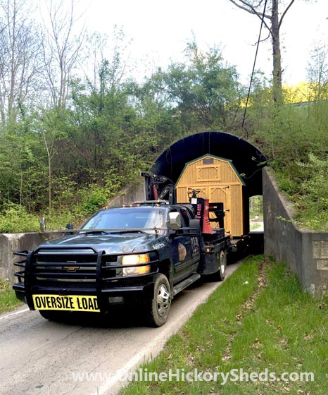 Hickory Shed being towed through a tunnel