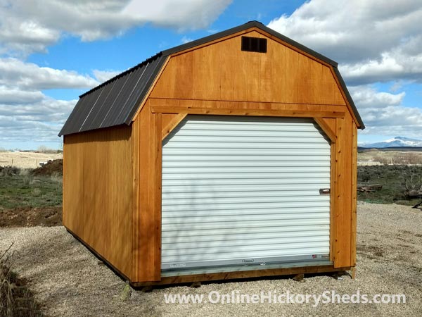 Hickory Sheds Lofted Barn Garage Honey Gold