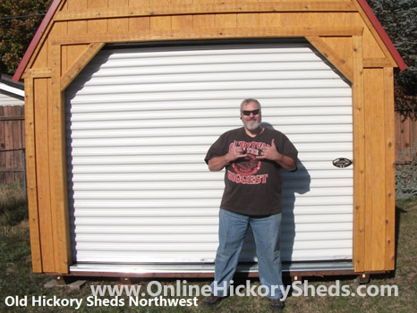 A man happy with his new Hickory Shed