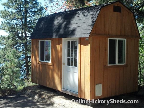 Hickory Sheds Lofted Tiny Room with Shingles