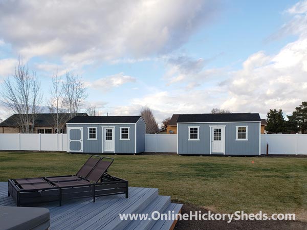 Hickory Sheds Utility Tiny Rooms Doubled Up in Gap Gray