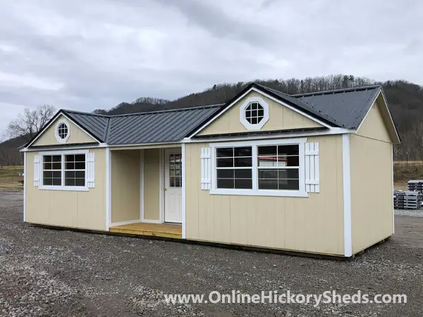 Old Hickory Utility Front Porch with tow Gable Dormers