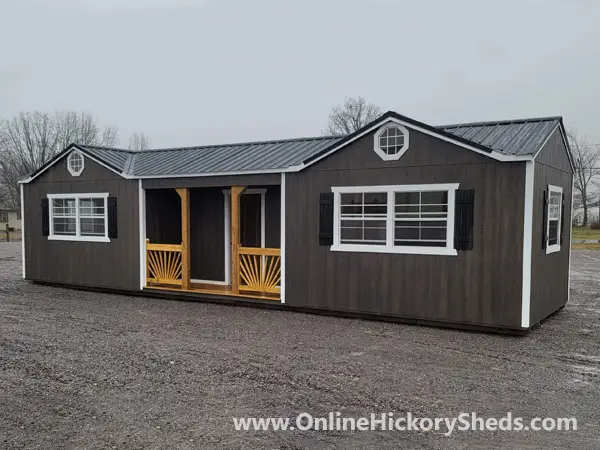 Hickory Utility Side Porch with two Gable Dormers