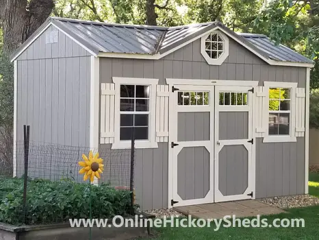 Gap Gray Utility Shed with a Gable Dormer