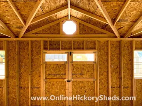 Inside a Old Hickory Side Utility Shed with a Gable Dormer