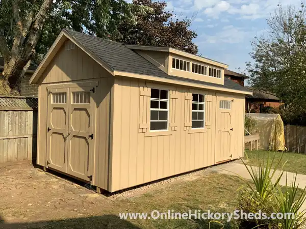 Utility Shed painted clay with a Dormer