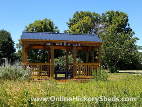 Hickory Sheds Cabana looks perfect in a wildflower field