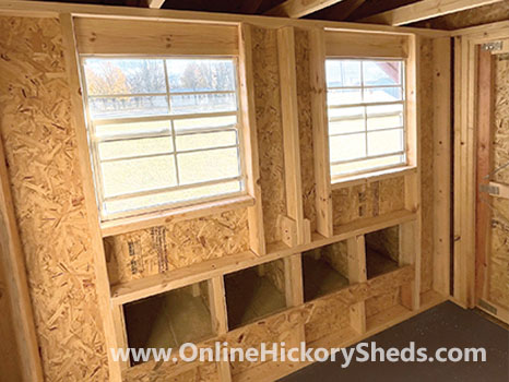 Hickory Sheds Chicken Coop nesting boxes