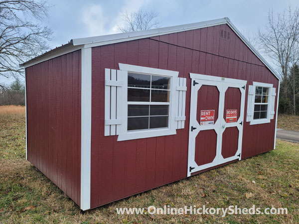 Hickory Sheds Side Gable in barn red