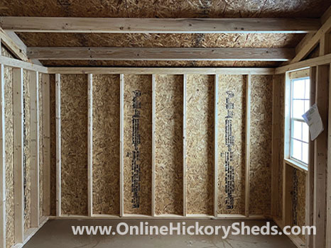 Hickory Sheds Side Gable interior walls